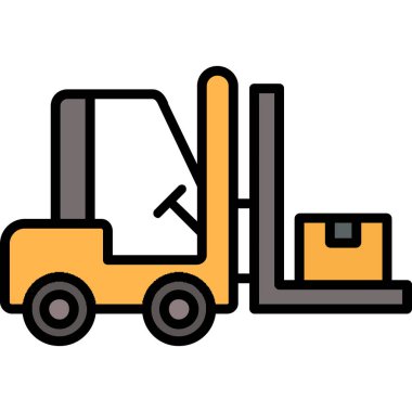 Forklift vektör illüstrasyonlu kamyon.