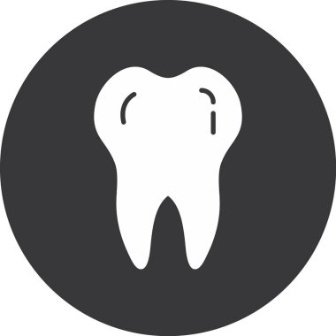 Diş ikonu. Web için basit dişçilik vektör simgesi çizimi