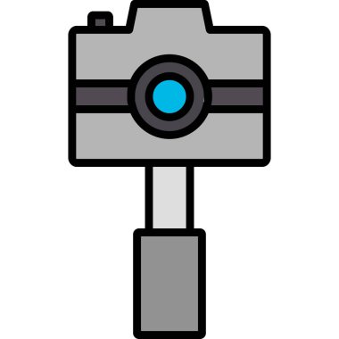 Kamera simgesi. Web için kamera vektör simgelerinin özet çizimi