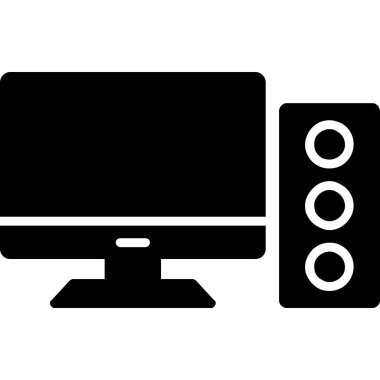 dizüstü bilgisayar ve televizyon simgesi, vektör illüstrasyonu