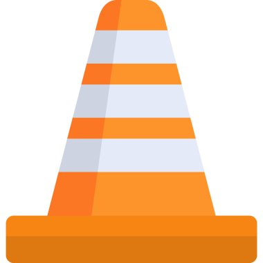 Trafik konisi, vektör illüstrasyonu, beyaz arkaplanda izole.