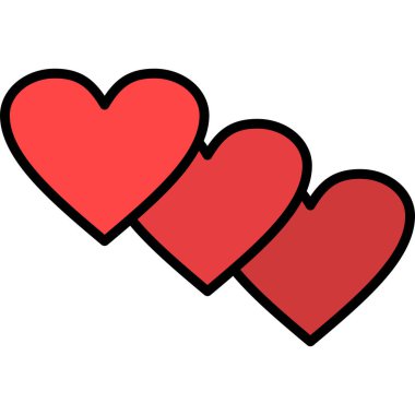 Kalp ikonu. Aşk işareti. vektör illüstrasyonu