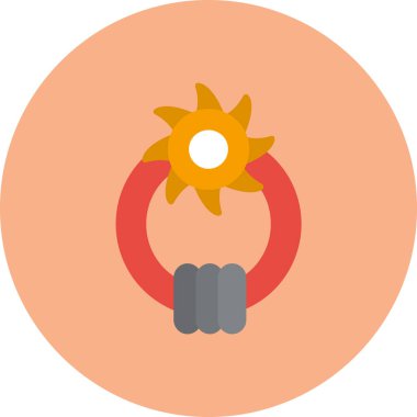 Güneş düz simge vektör çizim