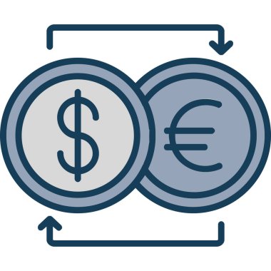Euro dolar para ikonu vektör illüstrasyon tasarımı
