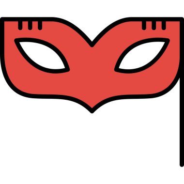 kostüm maskesi karnaval simgesi - taslak biçimi