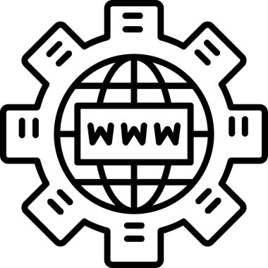 - İnternet. Web simgesi basit illüstrasyon