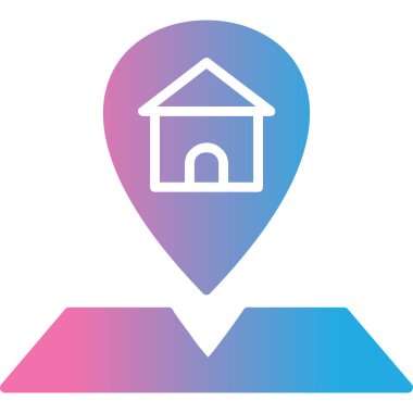 Harita konum vektörü simgesi. biçim düz simge sembolü, menekşe rengi, beyaz arkaplan.