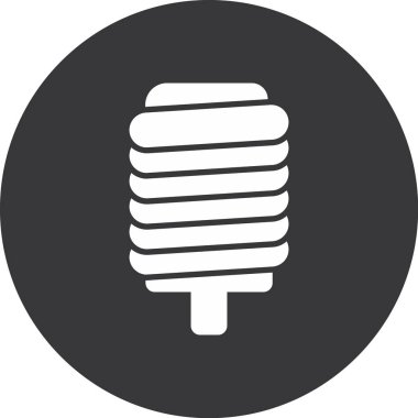 mikrofon düz simgesi, vektör, illüstrasyon