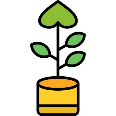 Bitki. Web simgesi basit illüstrasyon