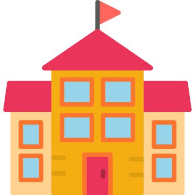 Bina. Web simgesi basit illüstrasyon