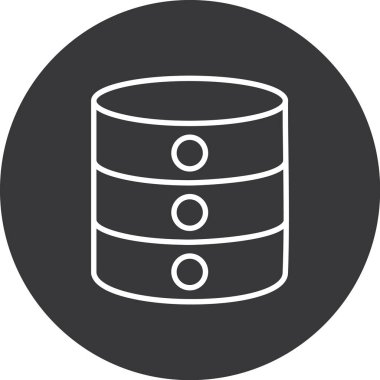 veritabanı sunucu simgesi. Web için sunucu depolama vektör simgesinin basit illüstrasyonu