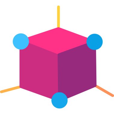 Renkli geometrik bir şeklin vektör çizimi