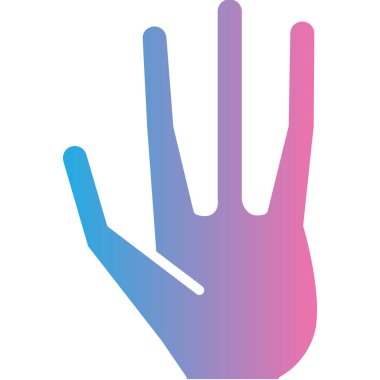 Renkli el simgesi beyaz arkaplanda izole edildi. El sembolü konsepti. Gradyan renk şekilli soyut illüstrasyon. vektör.