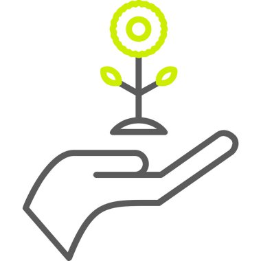 Beyaz arkaplanda izole edilmiş trend tasarım biçiminde vektör el simgesi