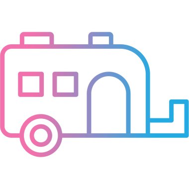 kamp karavanı simgesi, basit tasarım