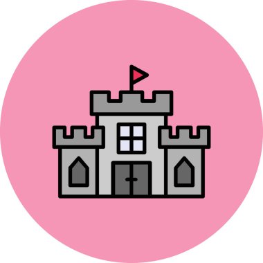 Kale simgesi, vektör illüstrasyonu beyaz arkaplanda izole edildi