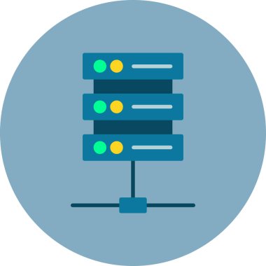 Veri sunucu düz vektör simgesi