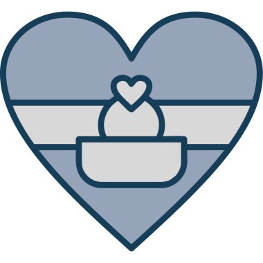 Bir karikatür kalp simgesinin vektör çizimi