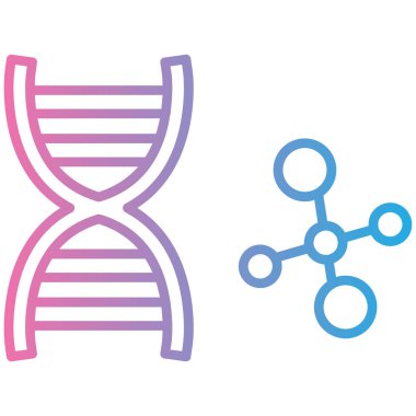 DNA ve genetik ikonu. DNA ve DNA vektör çizimi