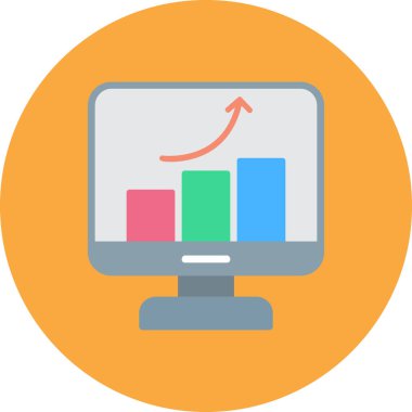 iş grafiği simgesi, vektör illüstrasyonu