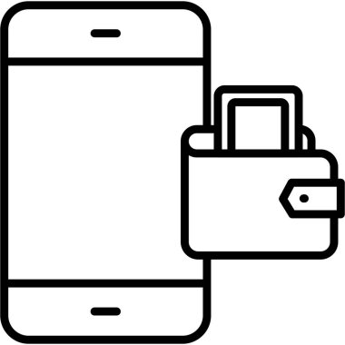 çanta cep telefonu simgesi ana hat biçiminde