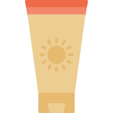 Güneş kremi düz simgesi, vektör illüstrasyonu