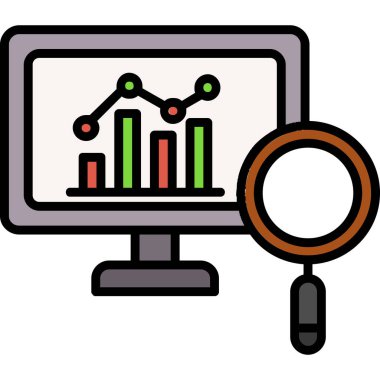 Analitik Analitik Simgesi. beyaz arkaplanda izole edilmiş analitik vektör simgesi rengi
