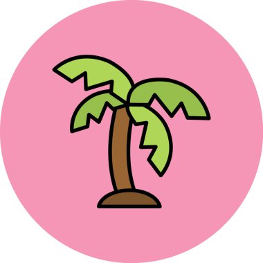 Palmiye ağacı. Web simgesi basit illüstrasyon