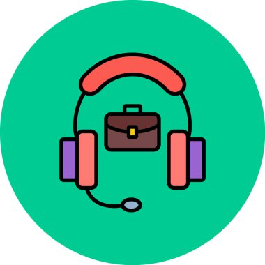 Kulaklık. Web simgesi basit illüstrasyon