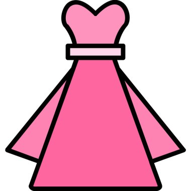 pembe elbise vektör simgesi