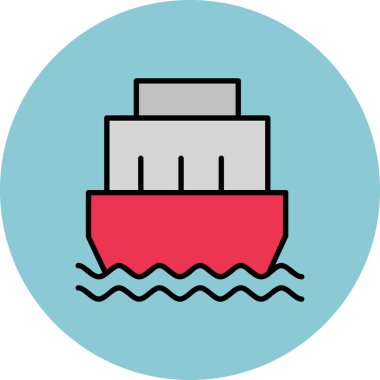 Gemi. Web simgesi basit illüstrasyon