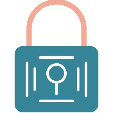 Asma kilit. Web simgesi basit illüstrasyon