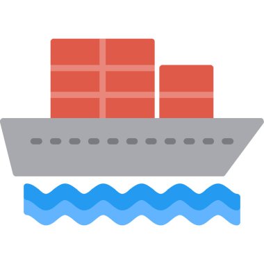 Gemi Düz Vektör Simgesi