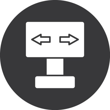 Bilgisayar monitörü. Web simgesi vektör illüstrasyonu