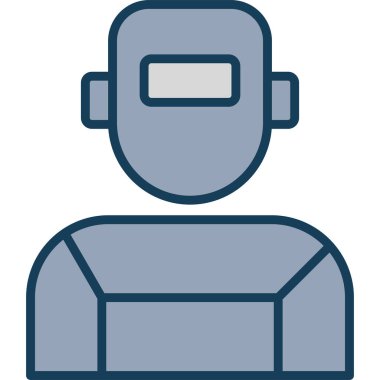robot. Web simgesi basit illüstrasyon