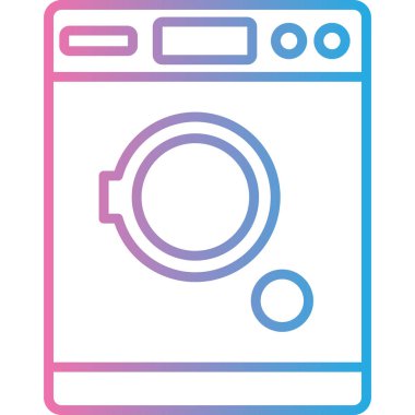 Çamaşır makinesi. Basit resimleme