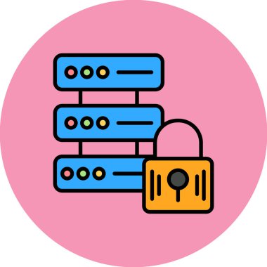 veri depolama. Web simgesi basit illüstrasyon