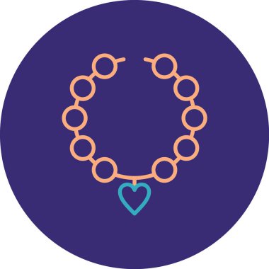 kalp ve kolyenin vektör simgesi