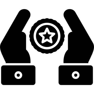 ödül vektörü glyph düz simgesi