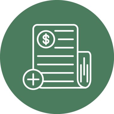 Bill dollar fatura simgesi, vektör illüstrasyonu