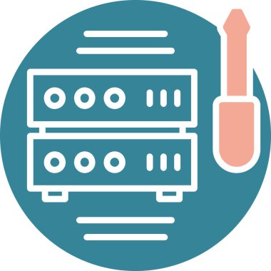 Bir bilgisayar teknolojisi simgesinin vektör çizimi