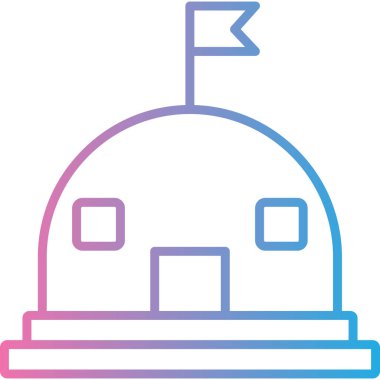 Bir bina simgesinin vektör illüstrasyonu