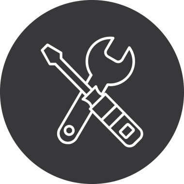 İngiliz anahtarı ve açıcı simgesinin vektör illüstrasyonu