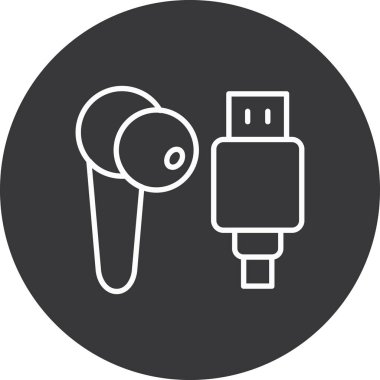 usb simge vektör illüstrasyonu