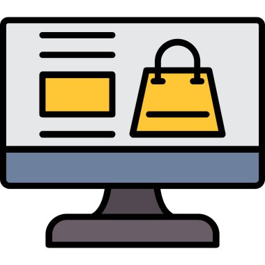 çevrimiçi dükkan simgesi, vektör tasarımı