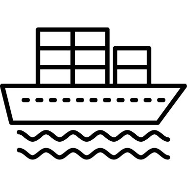 Nakliye konteynırı simgesi. Beyaz arkaplanda izole edilmiş web tasarımı için ana kargo taşıyıcı vektör simgesi