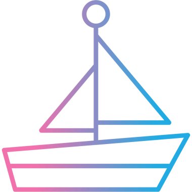 Tekne ikonu. Web için basit yelkenli vektör simgeleri çizimi