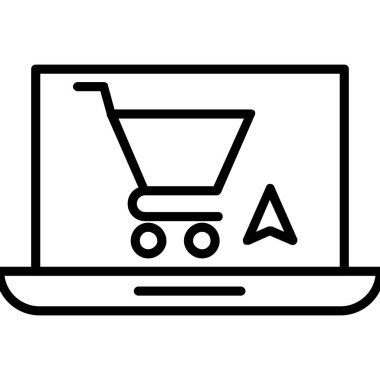 Alışveriş arabası ikon vektör illüstrasyonu