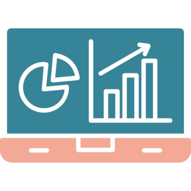 iş grafiği düz vektör simgesi