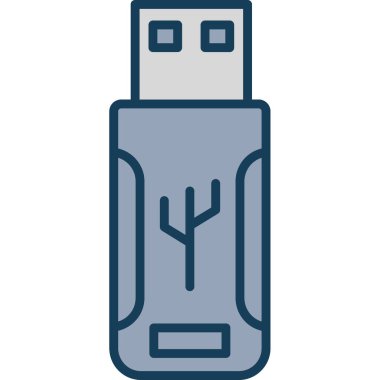 usb simgesi. Vektör çizimi. düz biçim